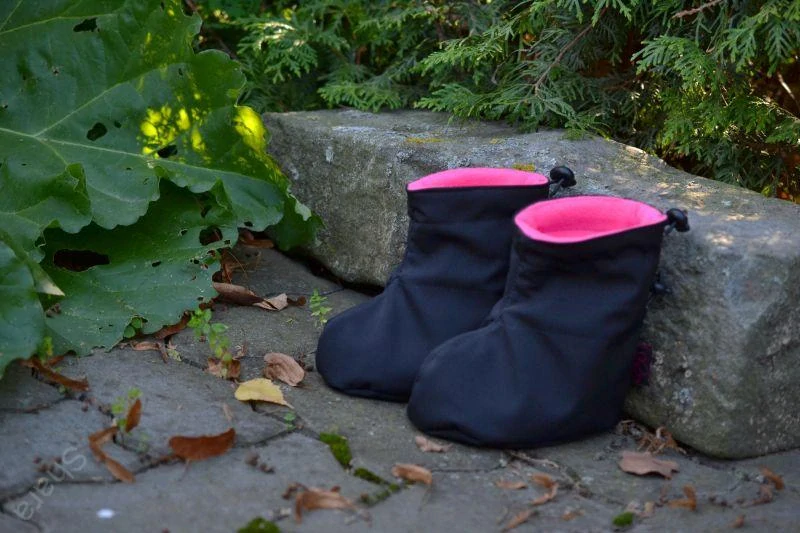 Softshellové "barefoot" - černá/růžová