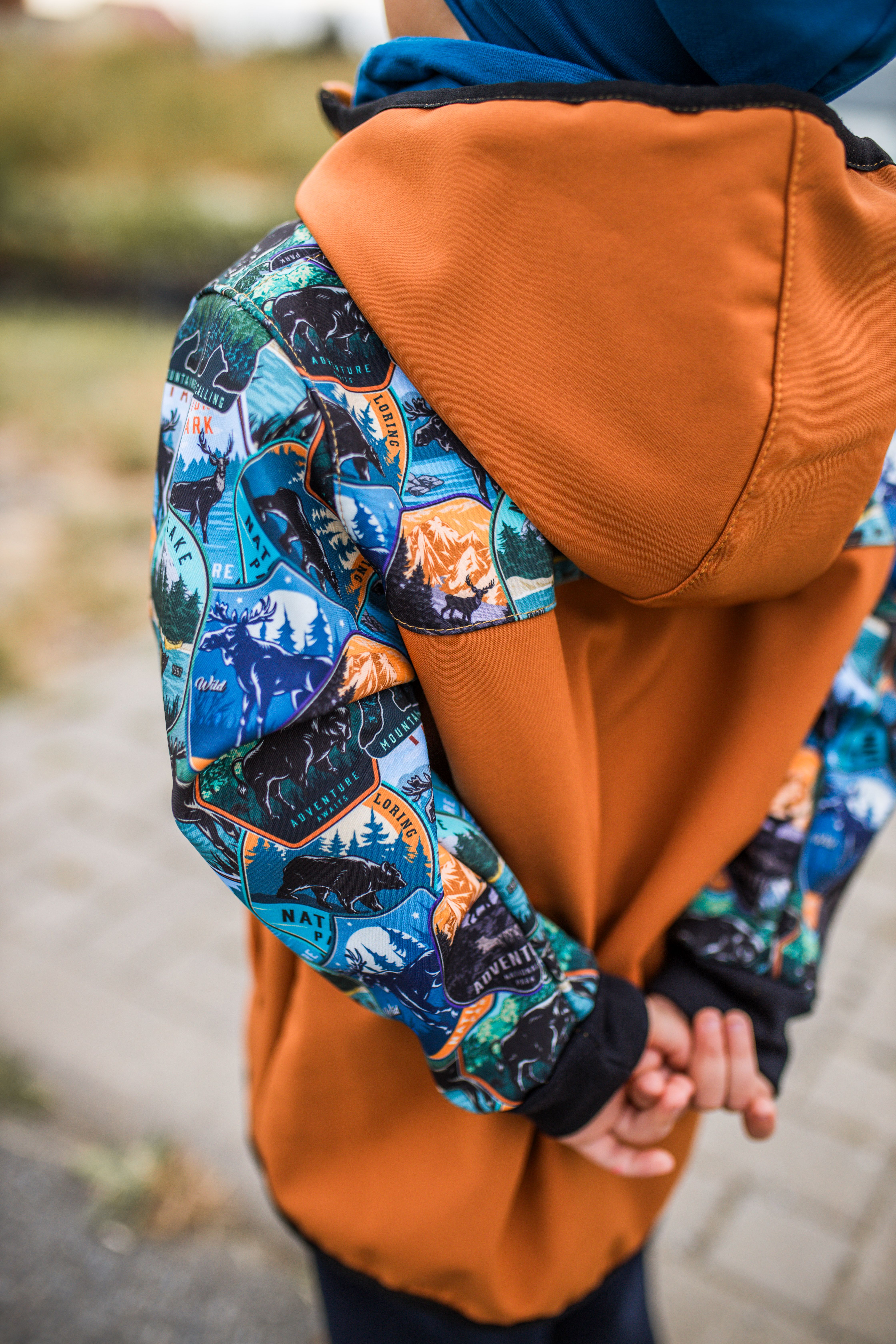 Softshellová bunda - karamel /horská zvířátka SKLADEM vel.92