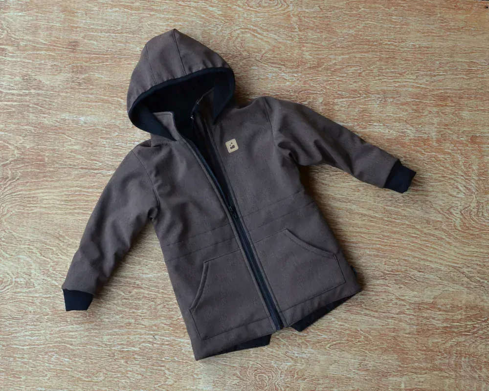 Softshellová parka - hnědá žíhaná