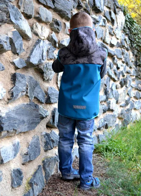 Softshellová vesta Shara - petrolej/šedý maskáč