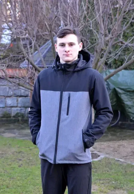 Pánská softshellová bunda - černá/šedá žíhaná