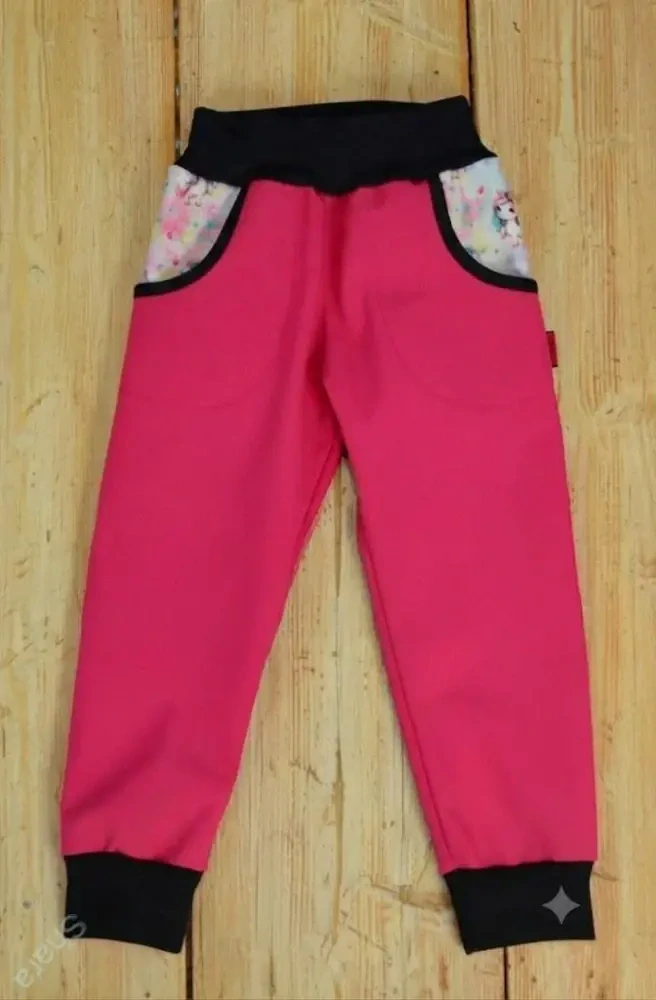 Dětský softshellový set- malina/jednorožci