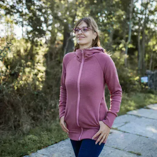 Mikina - pudrová/růže na pudrové/pudrová