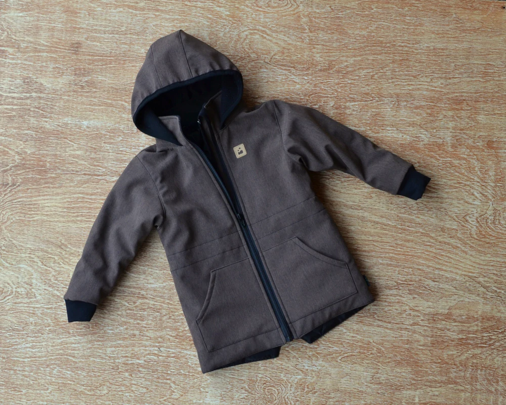Softshellová parka - hnědá žíhaná