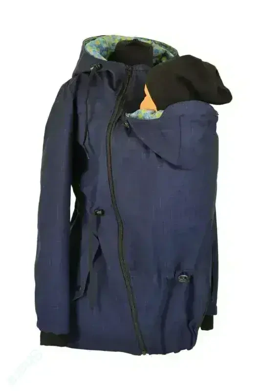 Softshellová nosící parka JARO/PODZIM pro přední nošení VYŠŠÍ PARAMETRY tmavě modrá SKLADEM vel. XS