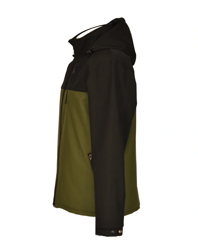 Pánská softshellová nosící bunda  - černá/oliva