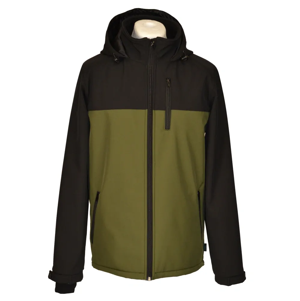 Pánská softshellová bunda - černá/oliva