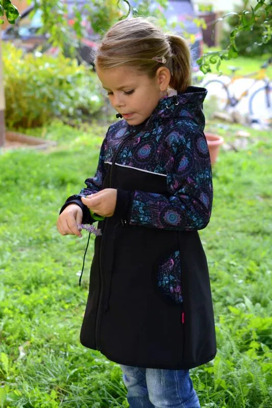 Softshellový kabátek možnost - černá/lapače snů SKLADEM vel.98