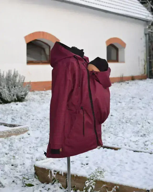 Softshellová nosící parka pro přední nošení VYŠŠÍ PARAMETRY vínová SKLADEM vel.S