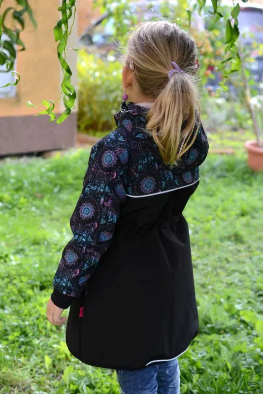 Softshellový kabátek možnost - černá/lapače snů SKLADEM vel.98