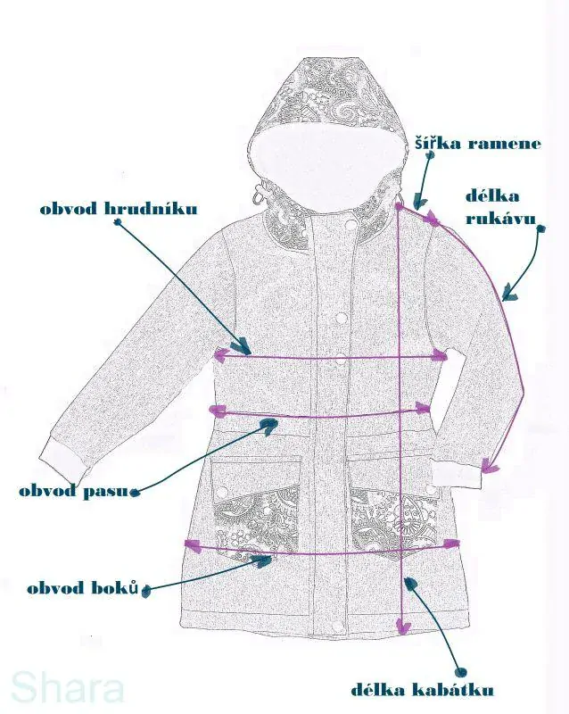 Softshellový kabátek - ornamenty