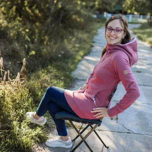 Mikina - pudrová/růže na pudrové/pudrová