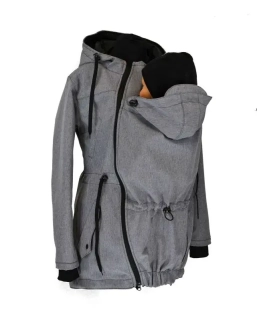 Softshellová nosící parka pro přední nošení JARO/PODZIM - šedá žíhaná SKLADEM vel. L