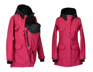 Softshellový kabát přední nošení s hladítky- malina/kočky