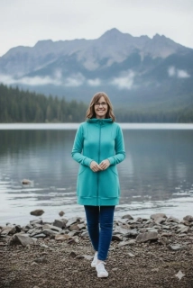 Mikinošaty na zip, těhotenské, kojící zipy - petrolej