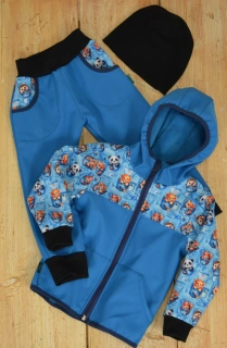 Dětský softshellový set- tyrkys/panda