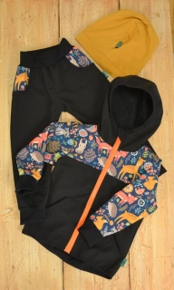 Dětský softshellový set- černá/zvířádka