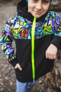 Softshellová bunda - černá/Skate SKLADEM vel.146