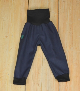 Dětské kalhoty softshell JARNÍ vyšší parametry-tm. modrá