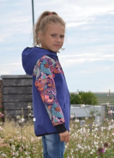 Softshellová bunda - fialová/ornament