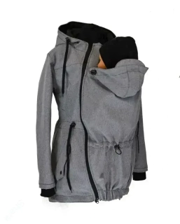 Softshellová nosící parka pro přední nošení - šedá žíhaná SKLADEM vel.XL