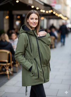 Softshellová nosící parka pro přední nošení - oliva SKLADEM vel.XL