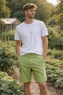 Pánské kraťasy - jarní zeleň bio bavlna SKLADEM vel.M