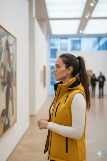 Softshellová vesta 3 zipové kapsy medová