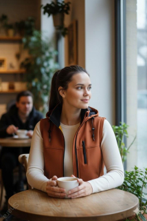 Softshellová vesta 2 zipové kapsy karamel