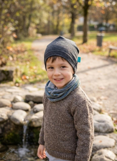 Čepice lehká bez lemu - šedý melír SKLADEM 2x vel.S