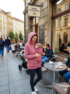Nosící mikina - pudrová SKLADEM vel.S