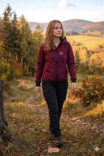 Softshellová bunda - vínová