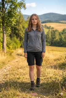 Dámská lehká softshellová bunda s kapucí-šedá