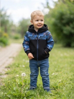 Softshellová bunda - černá/vlčci