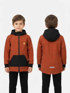 Softshellová parka - karamel/černá
