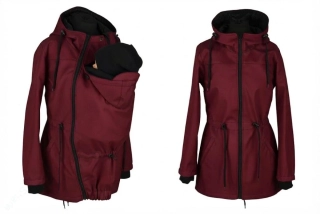 Softshellová nosící parka pro přední nošení VYŠŠÍ PARAMETRY vínová