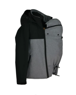 Pánská softshellová nosící bunda - černá/šedá žíhaná