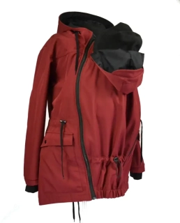 Softshellová nosící parka pro přední nošení - vínová