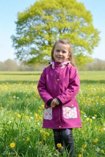 Softshellový kabátek - fuchsie/akvarel