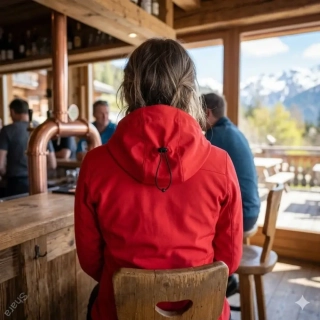 Stahování kapuce v zadním díle softshell.bund a kabátů