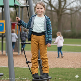 Dětské kalhoty softshellové - medová - SKLADEM 122