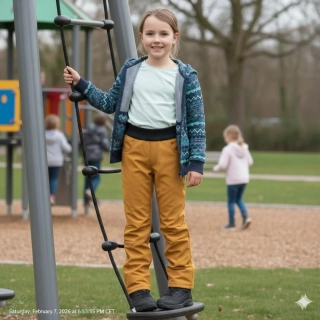 Dětské kalhoty softshellové - medová - SKLADEM 122