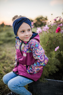 Softshellová bunda - fuchsie/kašmír-SKLADEM-vel.110