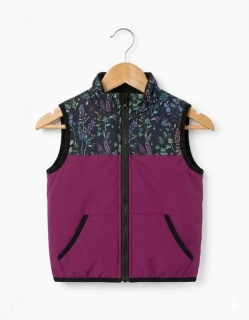 Softshellová vesta Shara - fuchsie / bylinky