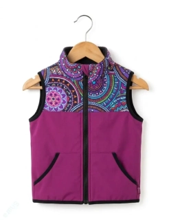 Softshellová vesta Shara - fuchsie / kaleidoskop