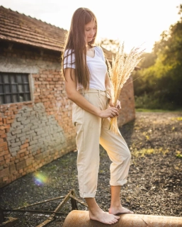 Dámské kalhoty - režný len