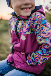 Dětská softshellová bunda - fuchsie/kašmír SKLADEM vel.134