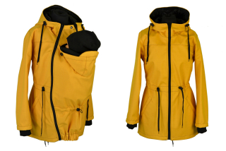 Softshellová nosící parka pro přední nošení, ODEPÍNACÍ BERÁNEK vsadka s hladítky-slunečnice rybí kost SKLADEM vel.M