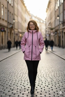 Softshellová parka - rybí kost pudrová 