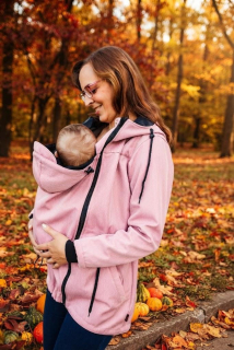 Softshellová nosící parka pro přední nošení - rybí kost pudrová